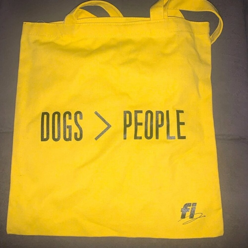 Dogs > people canvas tote bag + $40 gift card for fi series 3 collar